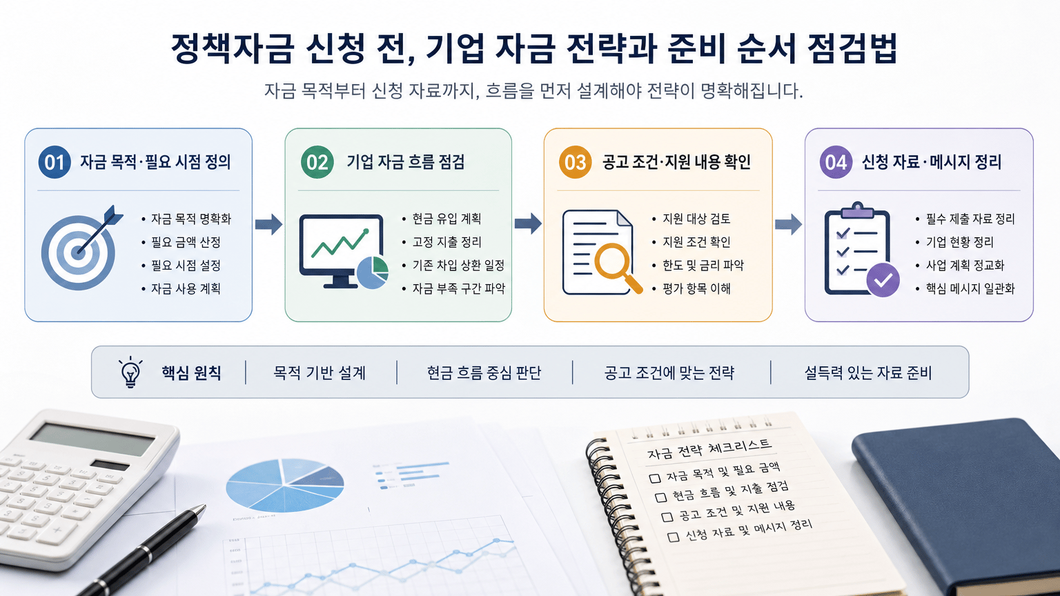 정책자금 검토의 판단 순서를 한눈에 보여주기