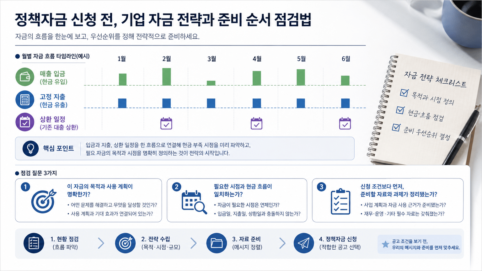매출 입금·고정 지출·상환 일정을 함께 보는 방법을 설명하기