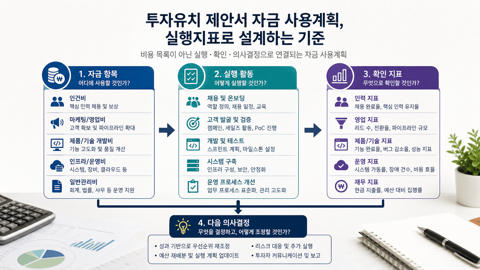 비용 목록과 실행 계획의 차이를 한눈에 보여주기