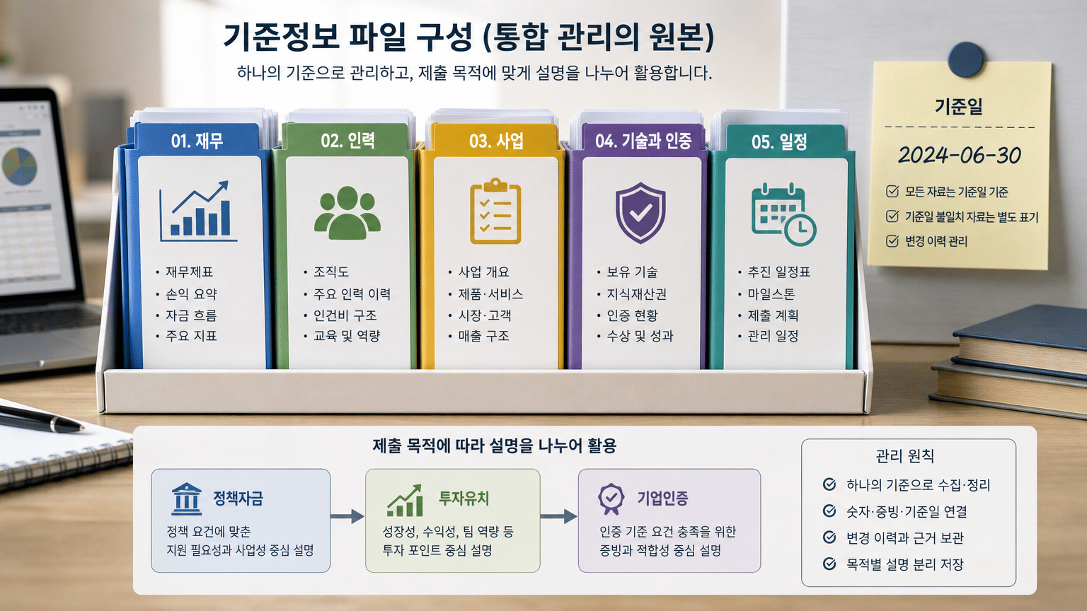 기준정보 파일의 구성 항목을 직관적으로 보여주기